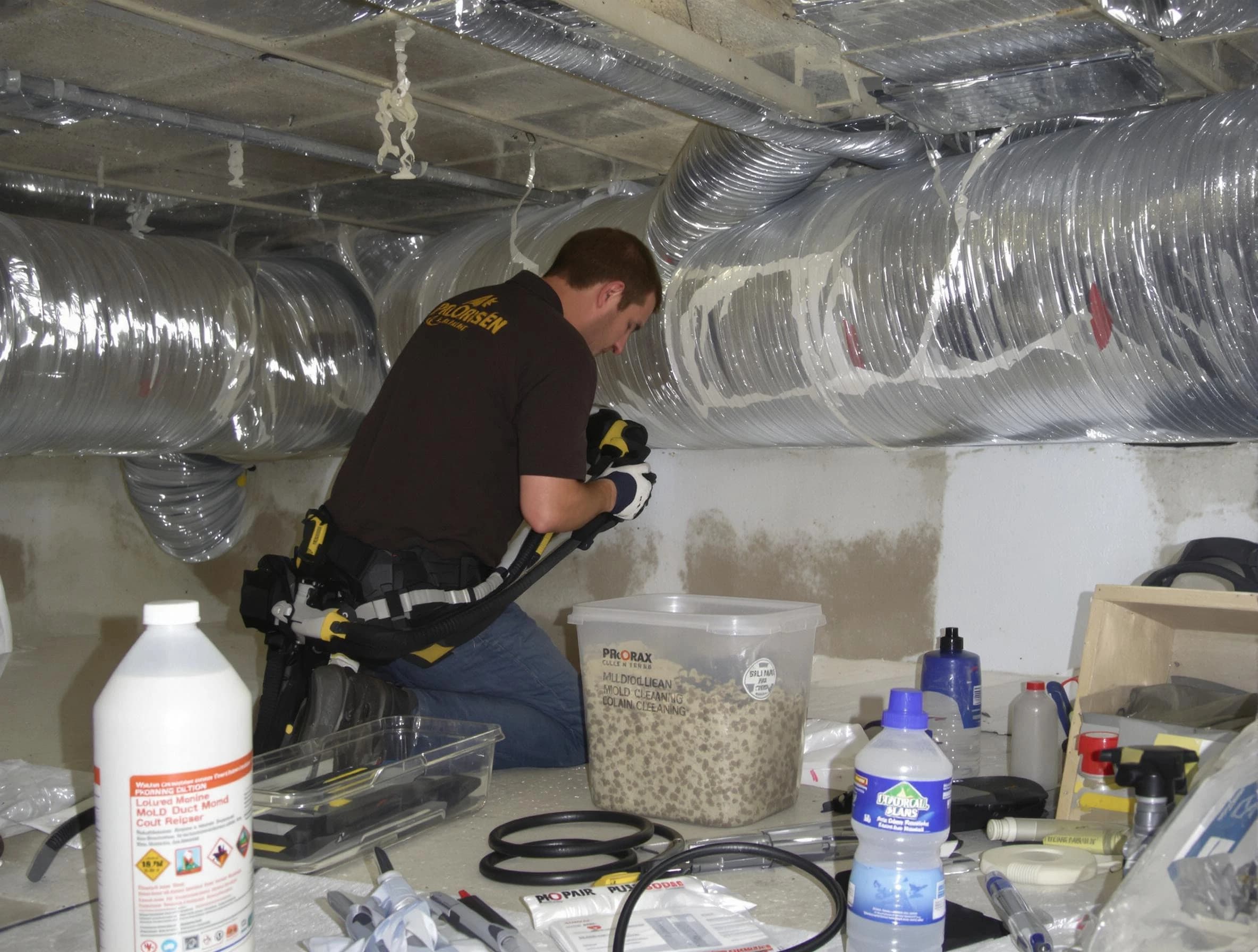 Vestavia Hills Air Duct Cleaning specialist performing professional mold removal from air ducts in Vestavia Hills