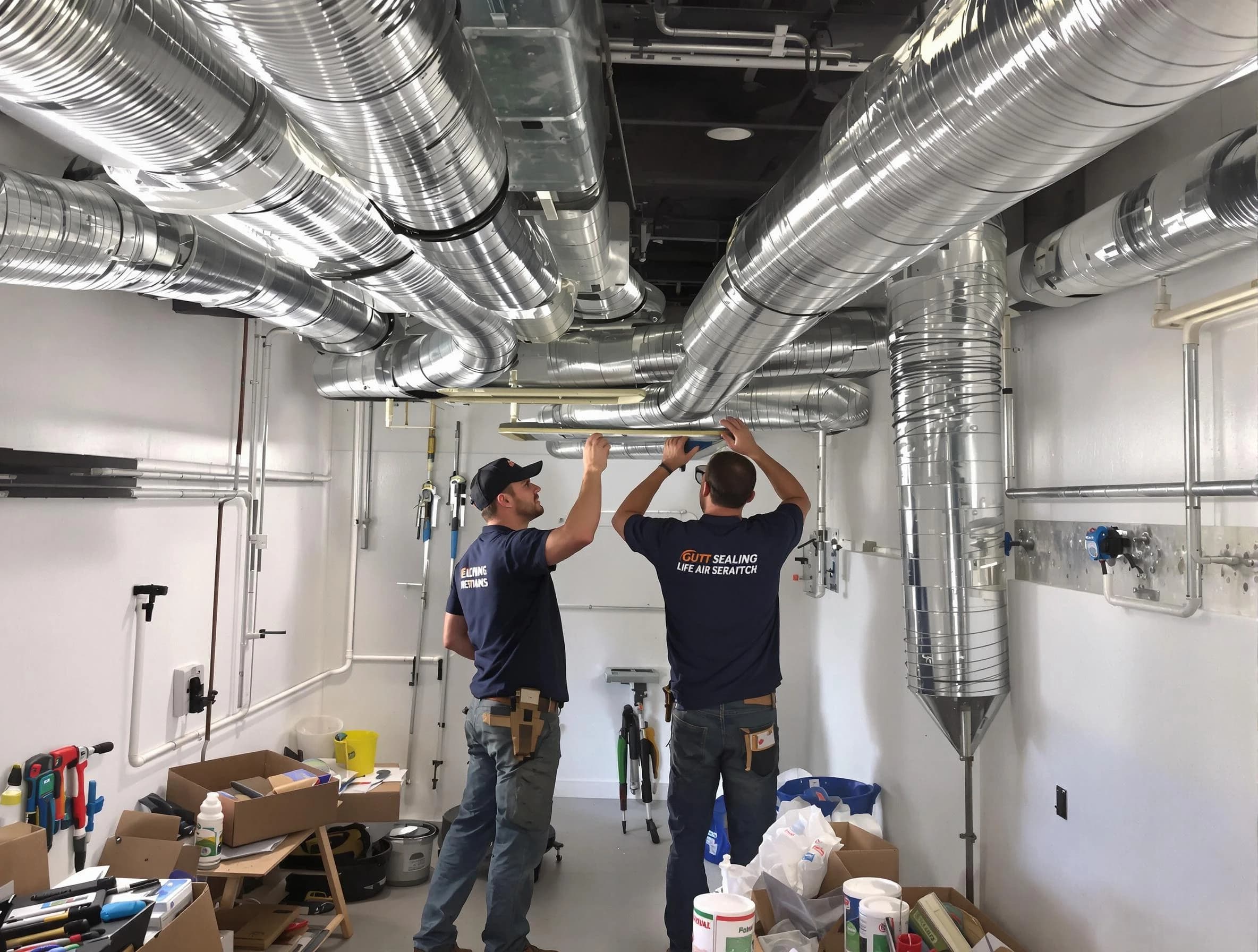 Vestavia Hills Air Duct Cleaning technician applying professional duct sealing solutions in Vestavia Hills