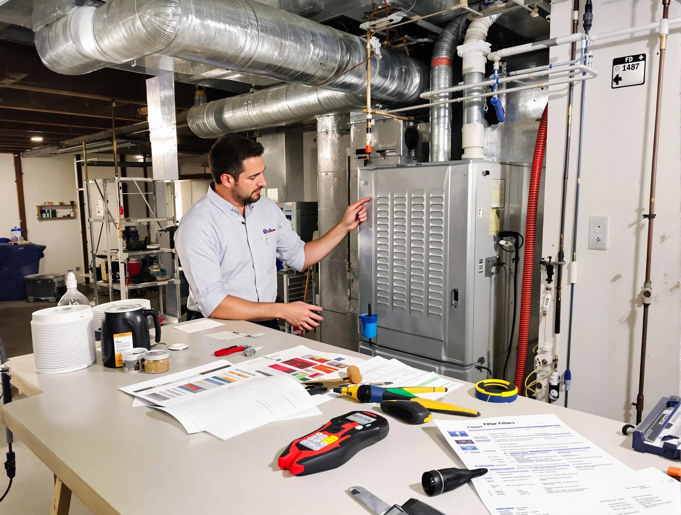 Vestavia Hills Air Duct Cleaning inspector conducting detailed filter system evaluation using professional diagnostic tools in Vestavia Hills