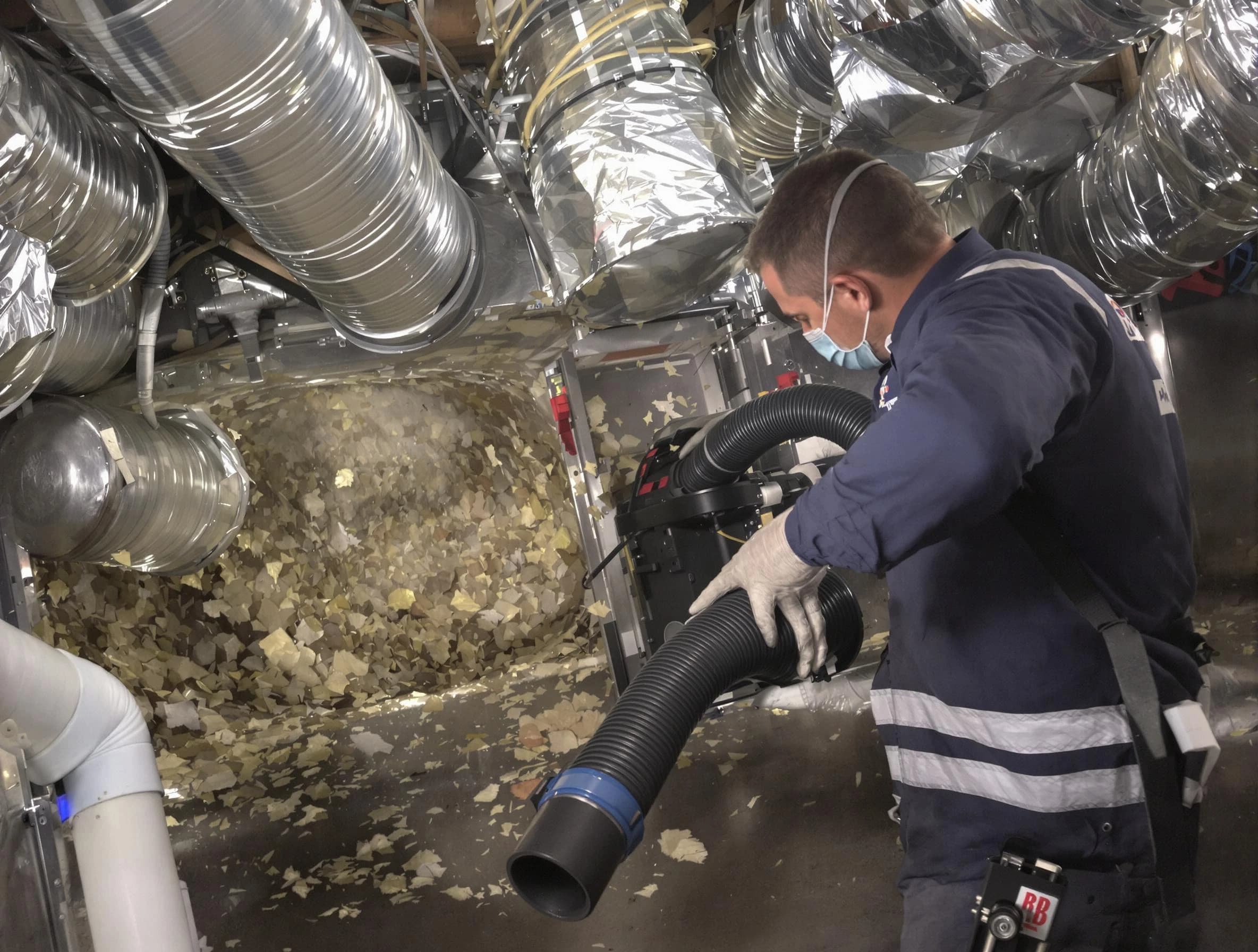 Vestavia Hills Air Duct Cleaning specialist operating negative pressure cleaning equipment for thorough duct maintenance in Vestavia Hills