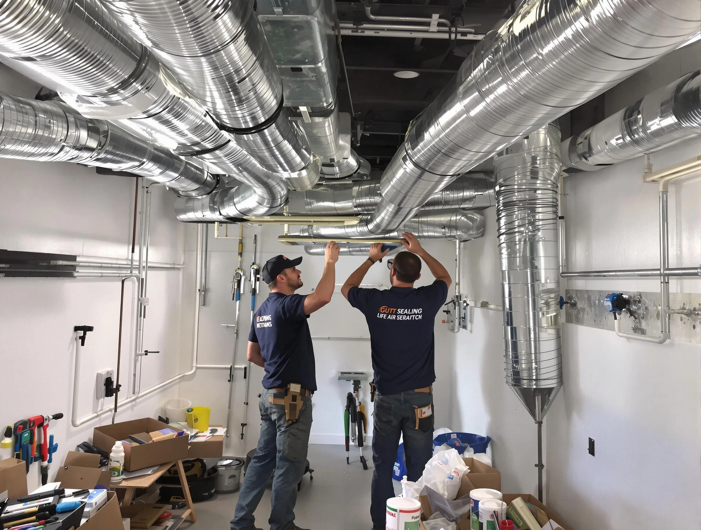 Vestavia Hills Air Duct Cleaning technician applying professional duct sealing solutions in Vestavia Hills